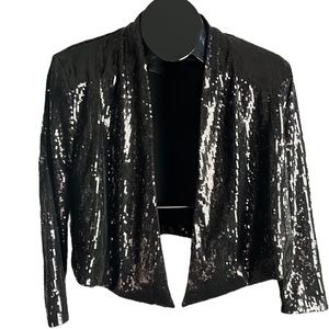 Kardashian Black Sequin Crop Jacket